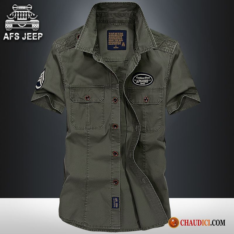 Jean Chemise Homme Décontractée Homme Chemise Slim Légère Pas Cher