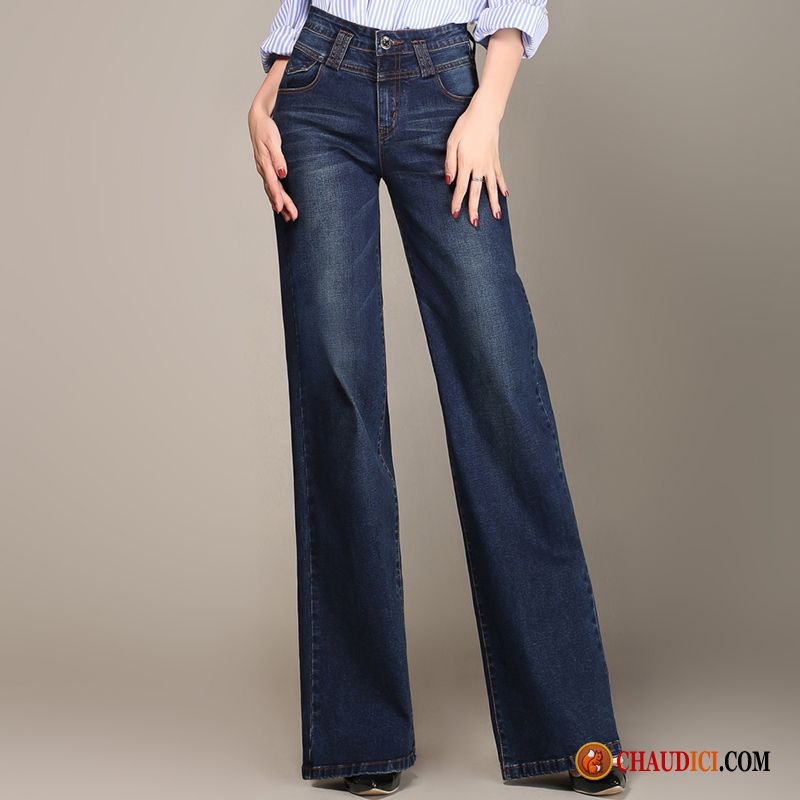 Jean Droit Taille Basse Bisque Printemps Jambe Droite Denim Femme Grande Taille Pas Cher