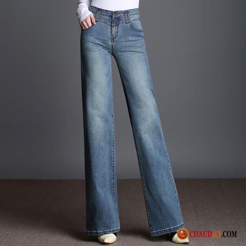 Jean Droit Taille Basse Bisque Printemps Jambe Droite Denim Femme Grande Taille Pas Cher