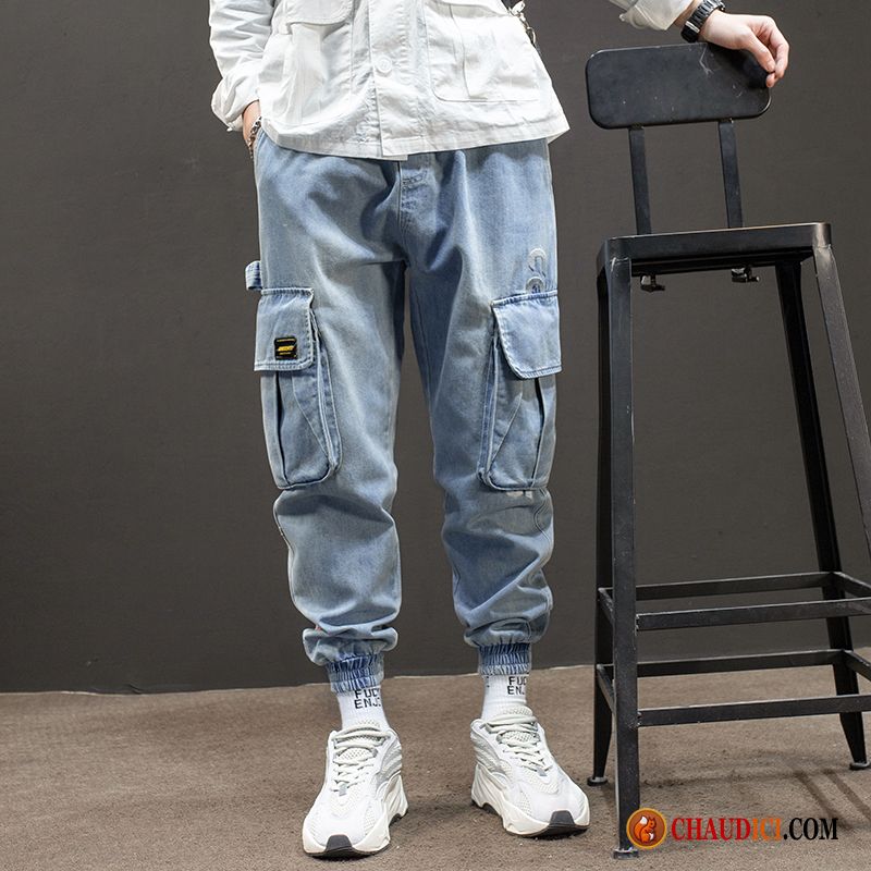 Jean Gris Homme Serrés Printemps Tendance Jeans Rétro