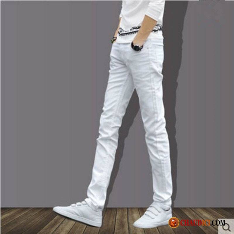 Jean Homme Pas Cher Marque Les Adolescents Gris Pantalon Extensible Jambe Droite