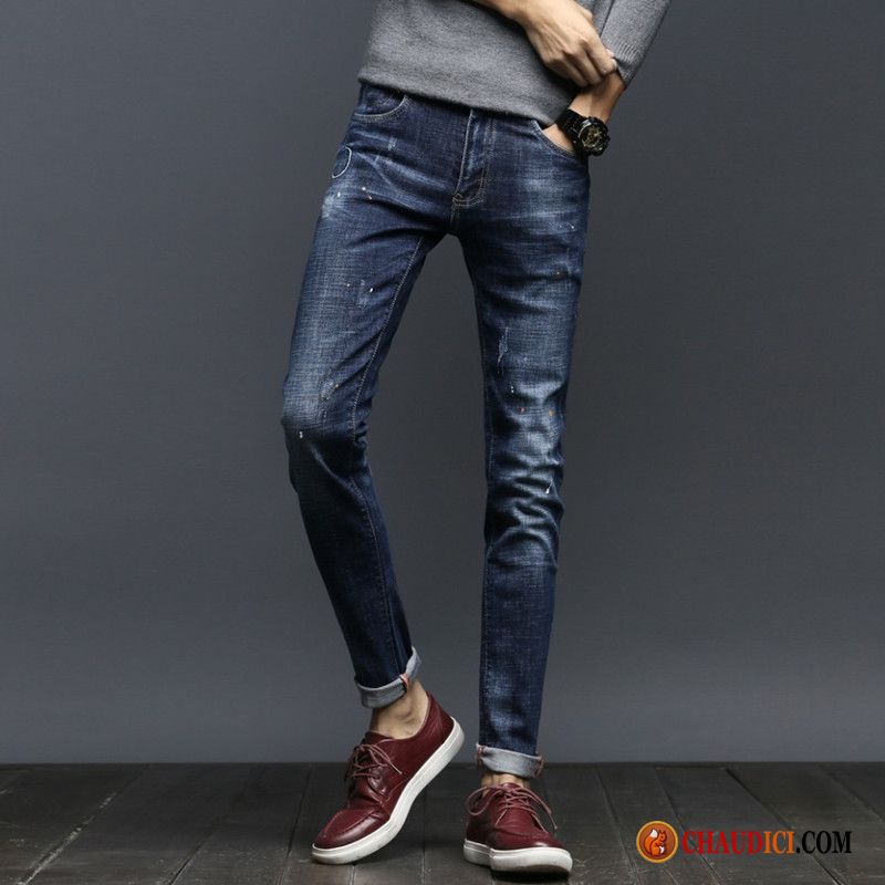 Jean Slim Homme Jeunesse Slim Tendance Homme Pantalon