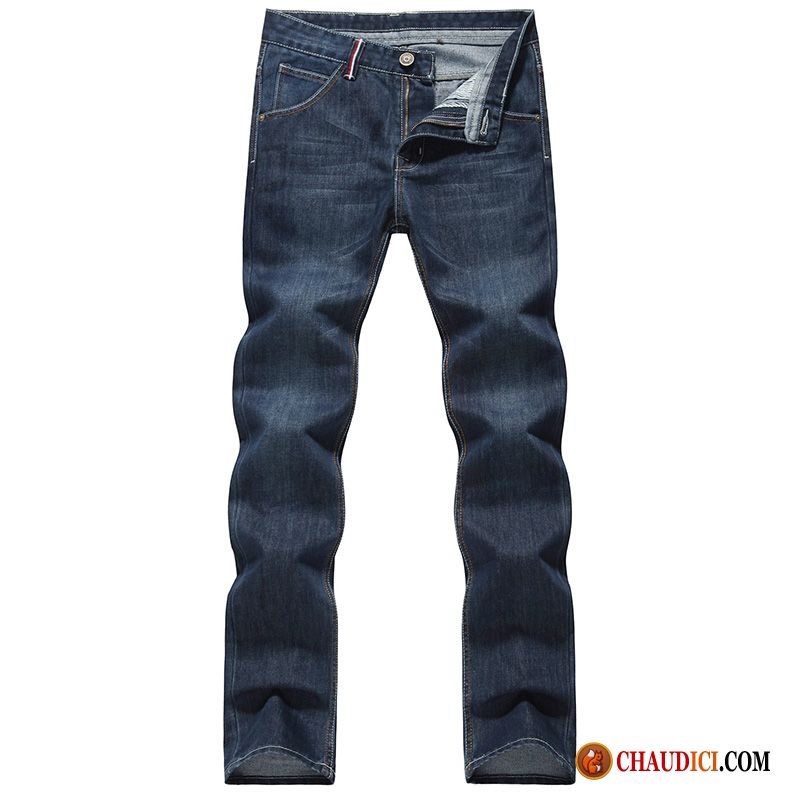 Jean Slim Homme Noir Denim Jambe Droite Tendance Pantalon Homme Pas Cher