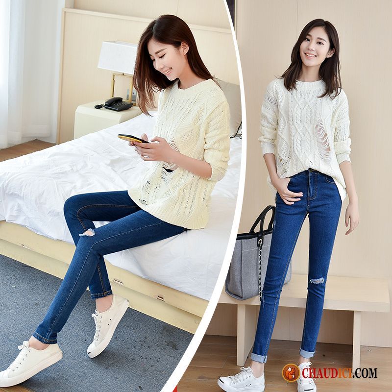 Jeans Femme Pas Cher L'automne Tendance Printemps Femme Étudiant