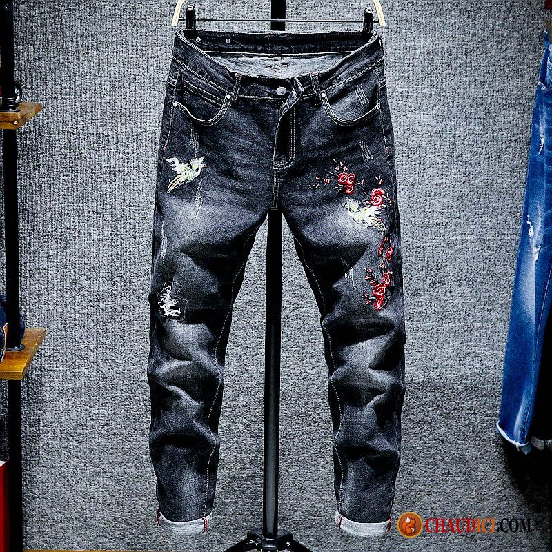 Jeans Homme Blanc Slim Légère Jambe Droite Maigre Couleur Claire Pas Cher