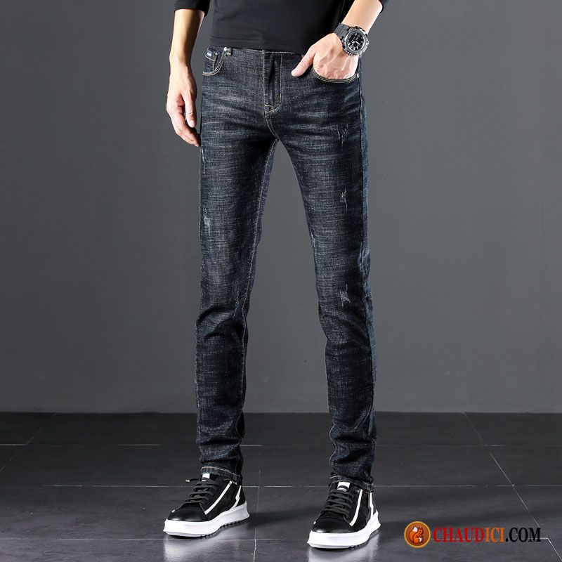 Jeans Homme Bleu Homme Mode Bleu Marque De Tendance Denim Pas Cher