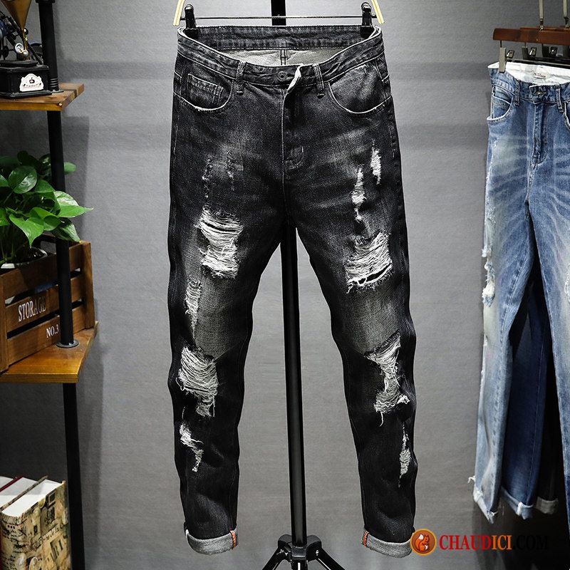 Jeans Homme Straight Rose Extensible Printemps Gris Collants Jeans En Ligne