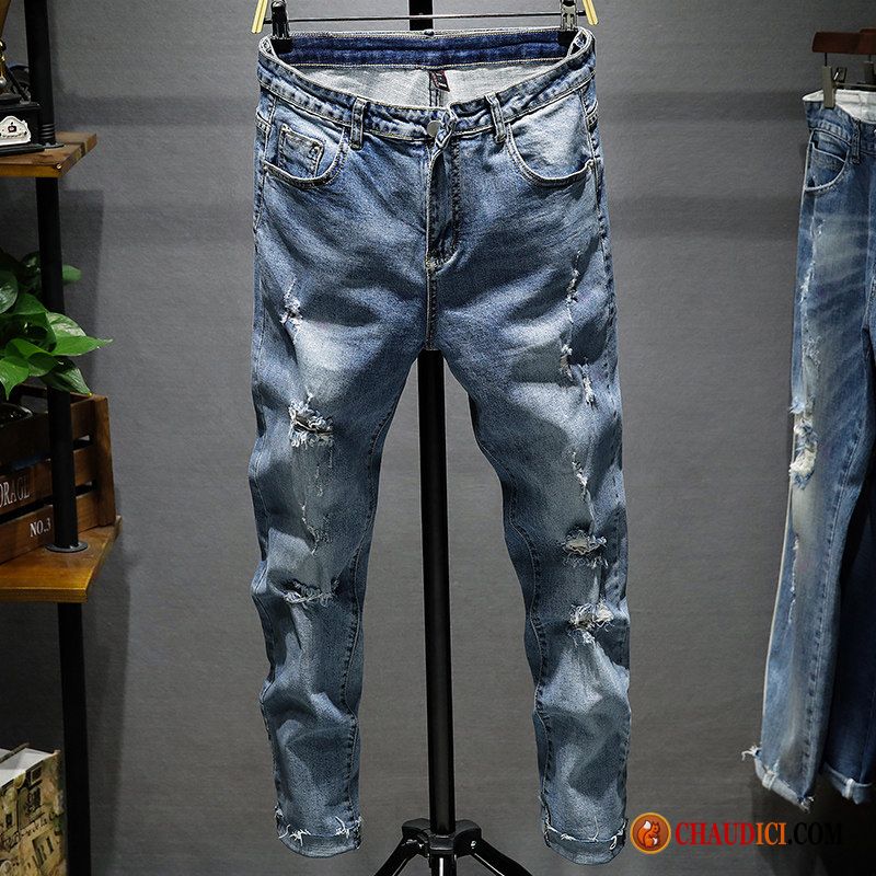 Jeans Homme Straight Rose Extensible Printemps Gris Collants Jeans En Ligne