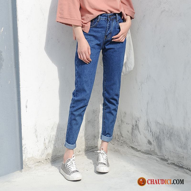 Jeans Slim Femme Fashion Tendance Haute Cintrée Étudiant Jeans Harlan France