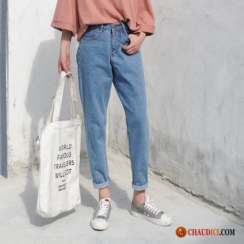 Jeans Slim Femme Fashion Tendance Haute Cintrée Étudiant Jeans Harlan France