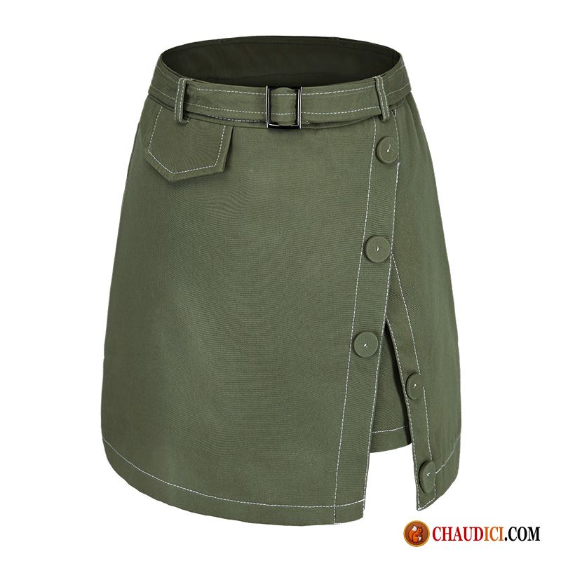 Jupe Droite Longue Grande Taille Lawngreen Deux-pièces A Lettre Femme Jupes Courtes Diviser La Fourchette