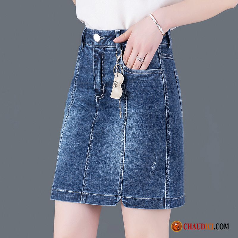 Jupe Habillée Femme Printemps Denim Grande Taille Femme Haute Cintrée France