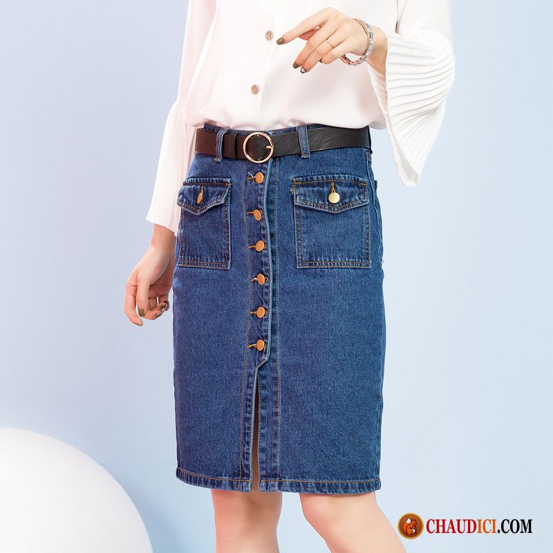 Jupes En Jeans Femme L'automne Printemps Denim Jupes En Vente