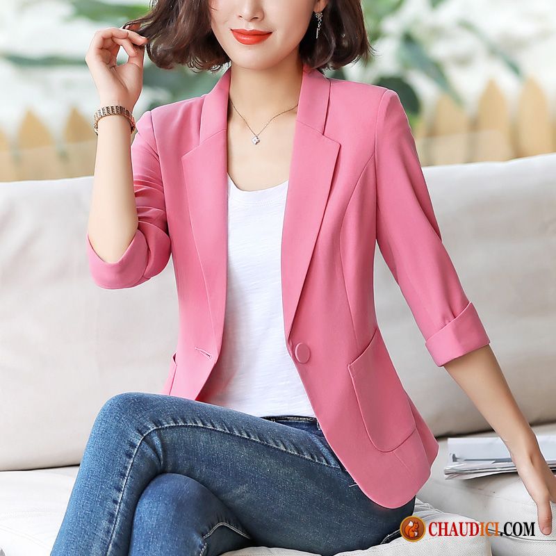 Les Meilleurs Blazers Femmes Court Rose Femme Une Veste Rouge Pas Cher