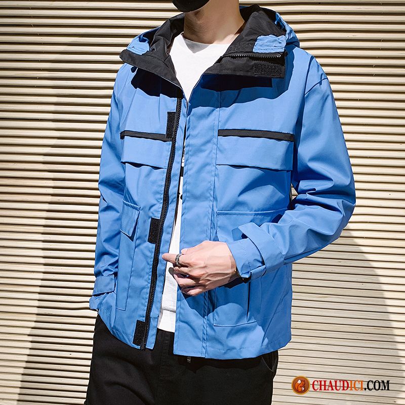 Les Vestes Pour Homme Manteau Marque De Tendance Bleu Homme Printemps