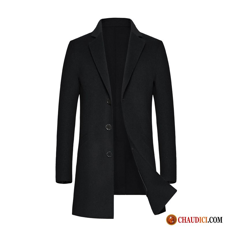 Long Manteau Noir Homme Longue Manteau Manteau Reversible Costume Pas Cher