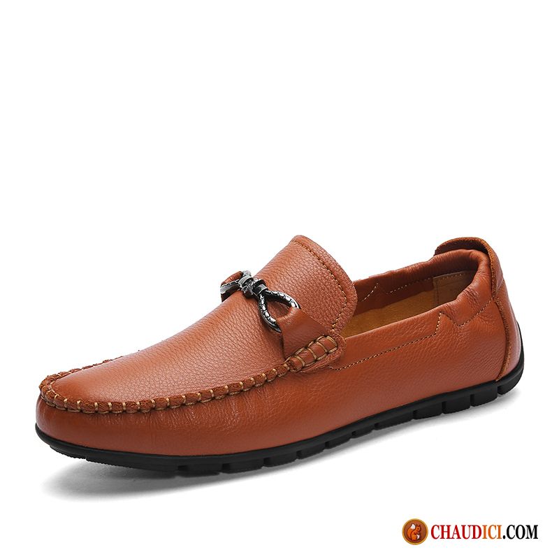 Magasin Chaussure Homme Été Jeunesse Semelle Doux Cuir Véritable Décontractée