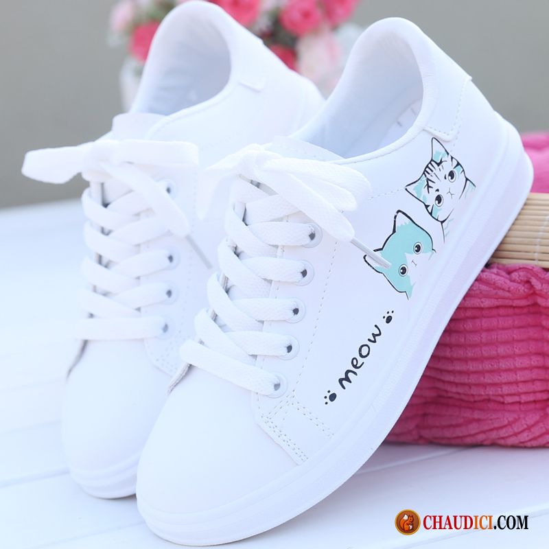 Magasin Chaussure Running Chaussures De Skate Femme Tous Les Assortis Étudiant Blanc Soldes