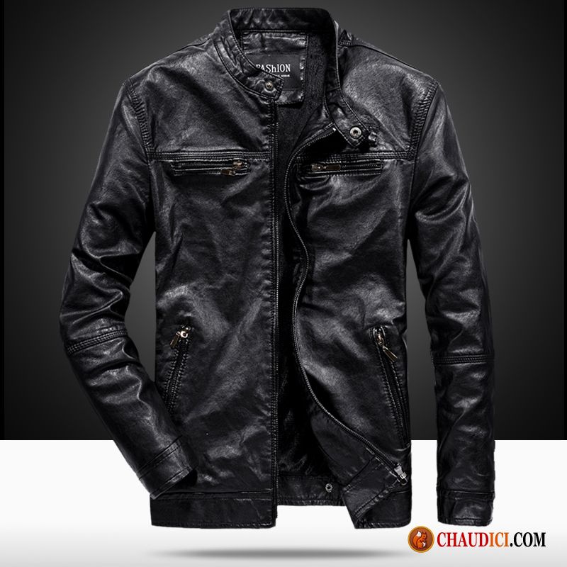 Manteau Costume Homme Beau Printemps Cuir Vêtements Moto Veste