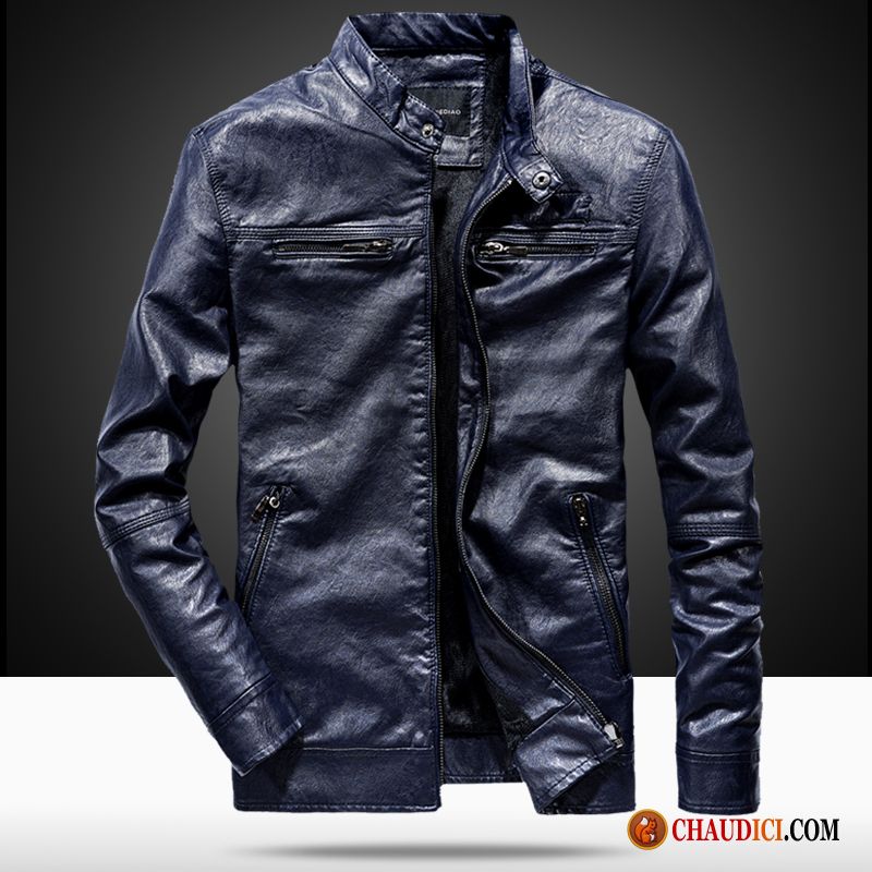 Manteau Costume Homme Beau Printemps Cuir Vêtements Moto Veste