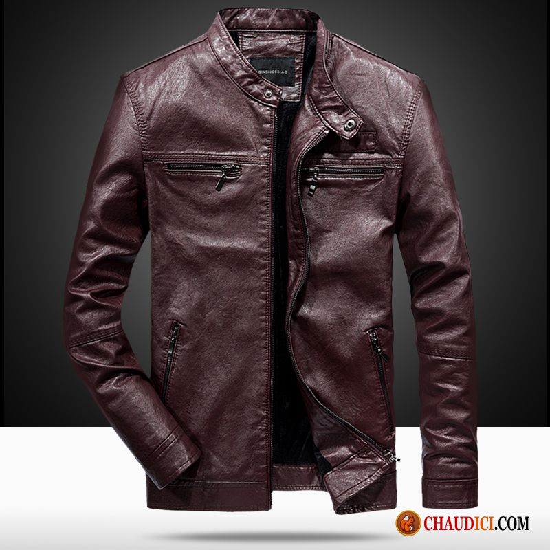 Manteau Costume Homme Beau Printemps Cuir Vêtements Moto Veste