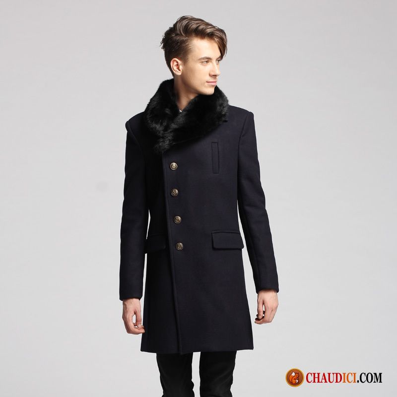 Manteau Court Homme Pérou Britanique Hiver Homme Manteau Bouton À Une Rangée