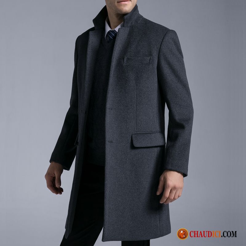 Manteau Cuir Homme Pas Cher Velours De Laine De Laine Longue Manteau Manteau