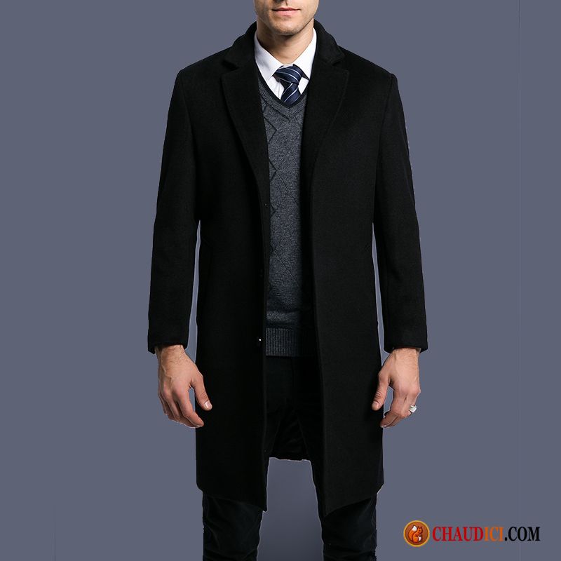 Manteau Cuir Homme Pas Cher Velours De Laine De Laine Longue Manteau Manteau