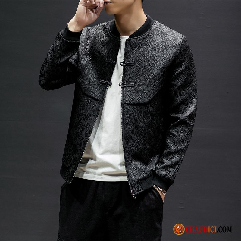 Manteau Homme Avec Capuche Décontractée Style Chinois Veste Vêtements De Baseball Homme Soldes