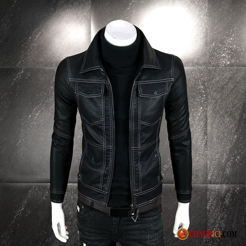 Manteau Homme Veste En Cuir Hiver Veste Slim Vestes En Cuir Manteau Mode