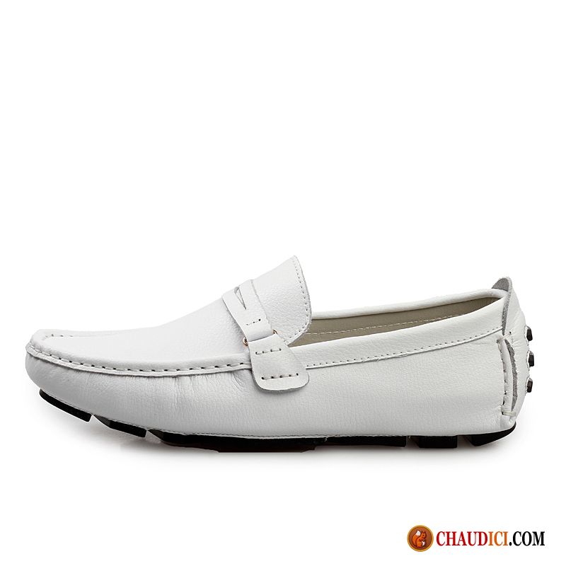 Mocassin A Talon Pas Cher Jeunesse Printemps Tendance Chaussures De Conduite Cuir Véritable