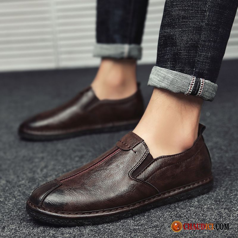 Mocassin Blanc Homme Flâneurs Slip-on Derbies Homme Tendance Pas Cher