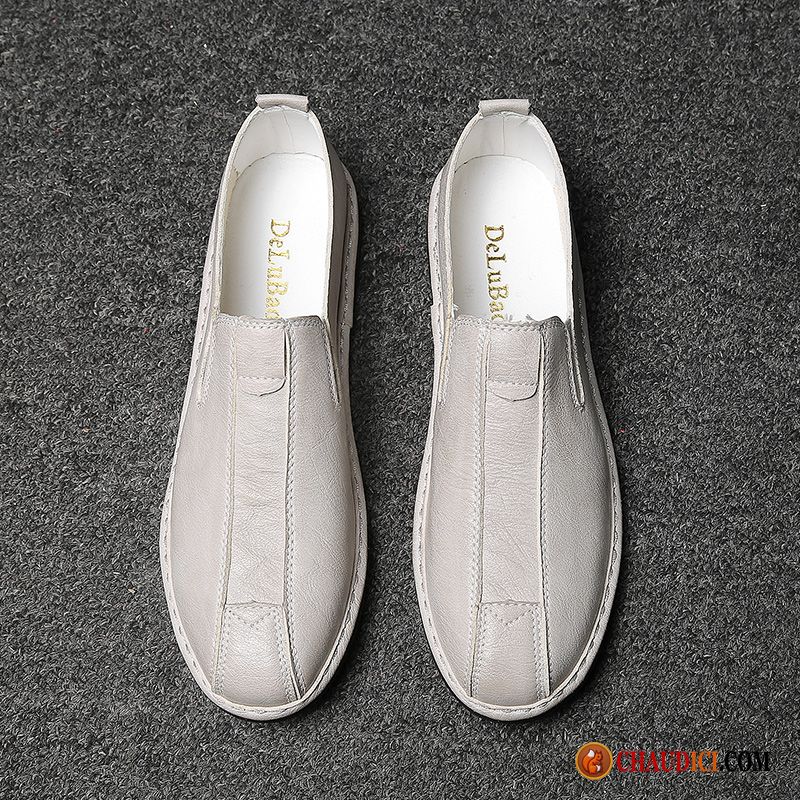 Mocassin Blanc Homme Tendance Mocassins Slip-on Tous Les Assortis Homme Pas Cher