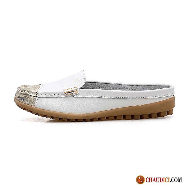 Mocassin Couleur Femme Seashell Flats Derbies Cuir Semelle Oxford Cuir Véritable Pas Cher