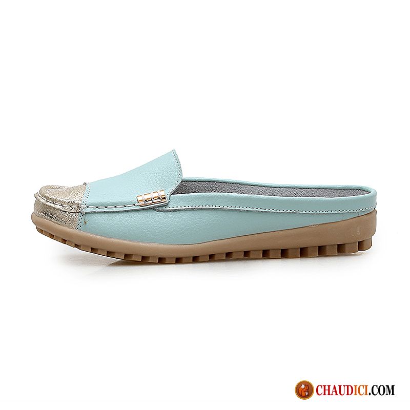 Mocassin Couleur Femme Seashell Flats Derbies Cuir Semelle Oxford Cuir Véritable Pas Cher