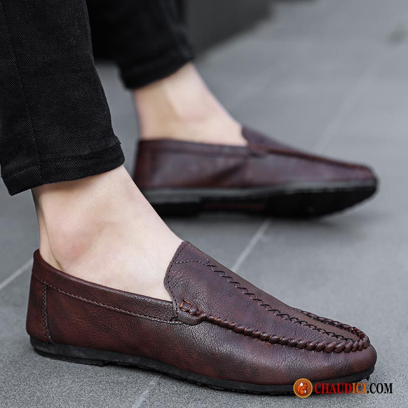 Mocassin Couleur Homme Printemps Tendance Noir Homme Tous Les Assortis Pas Cher