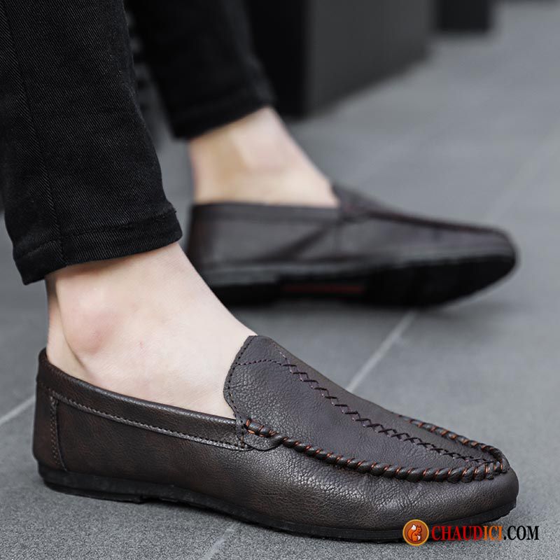 Mocassin Couleur Homme Printemps Tendance Noir Homme Tous Les Assortis Pas Cher