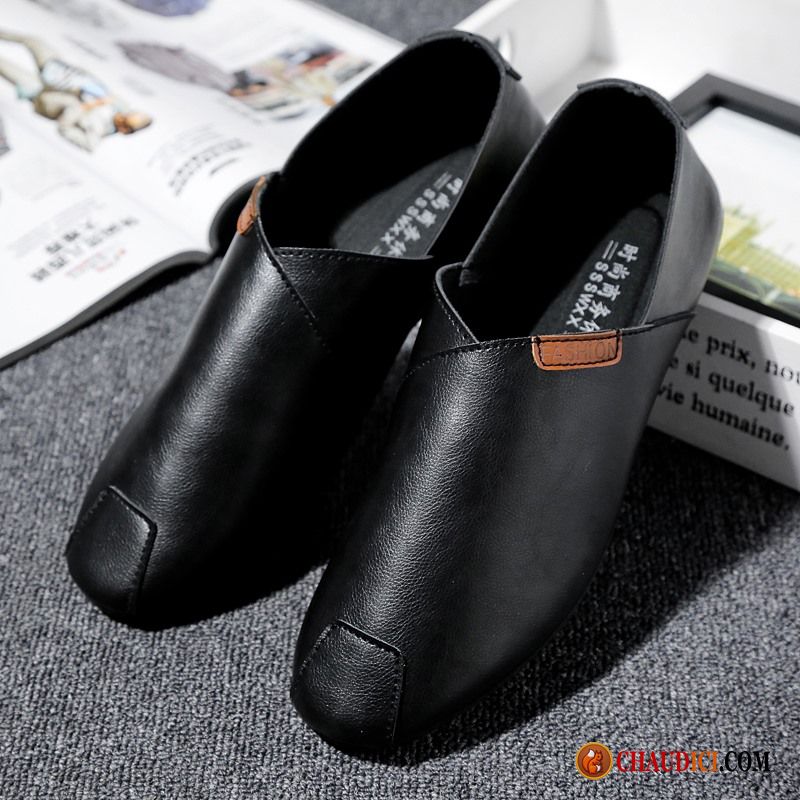 Mocassin Cuir Blanc Homme Pensée Flâneurs Décontractée Tendance Homme Slip-on