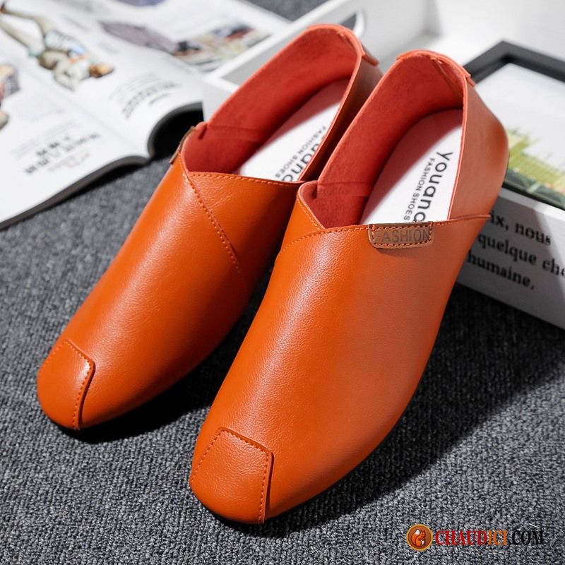 Mocassin Cuir Blanc Homme Pensée Flâneurs Décontractée Tendance Homme Slip-on