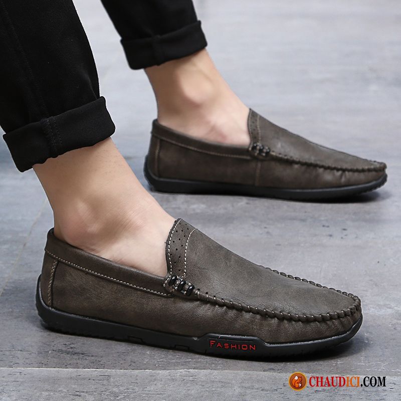 Mocassin De Marque Homme Sarcelle Chaussures De Conduite Derbies Tendance Noir Décontractée