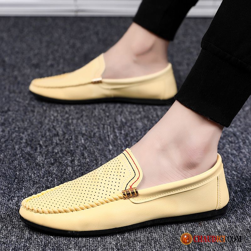 Mocassin En Cuir Homme Flâneurs Tous Les Assortis Creux Guipure Tendance Mesh Pas Cher