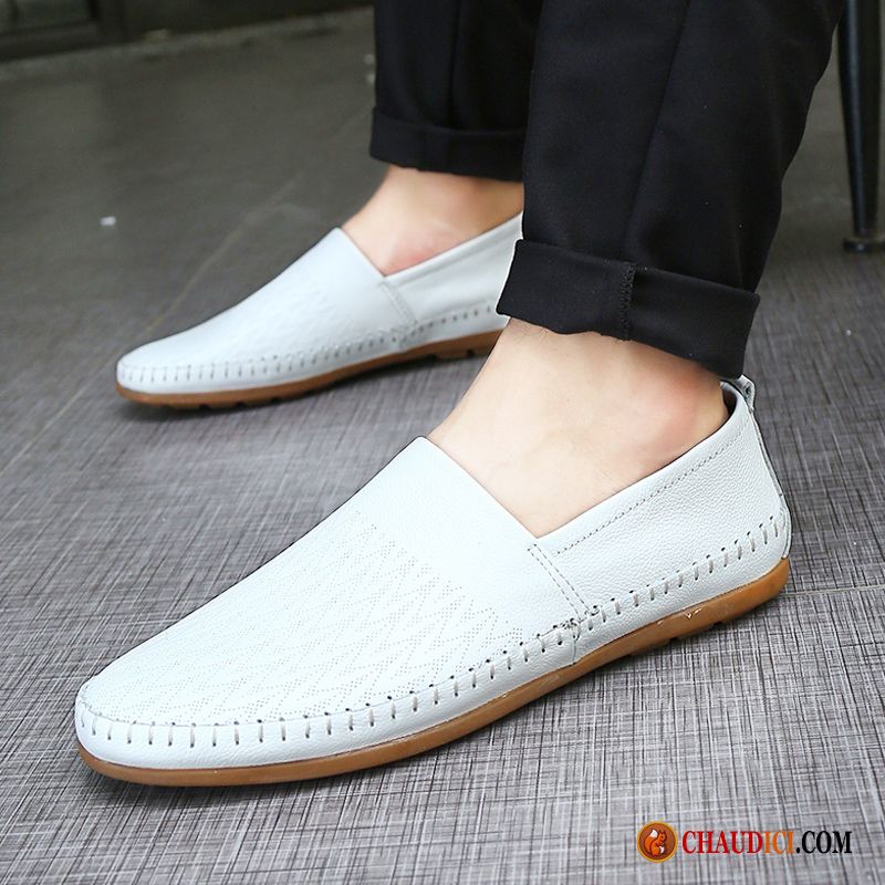 Mocassin En Cuir Homme Slip-on Flâneurs Homme Respirant Jeunesse Soldes