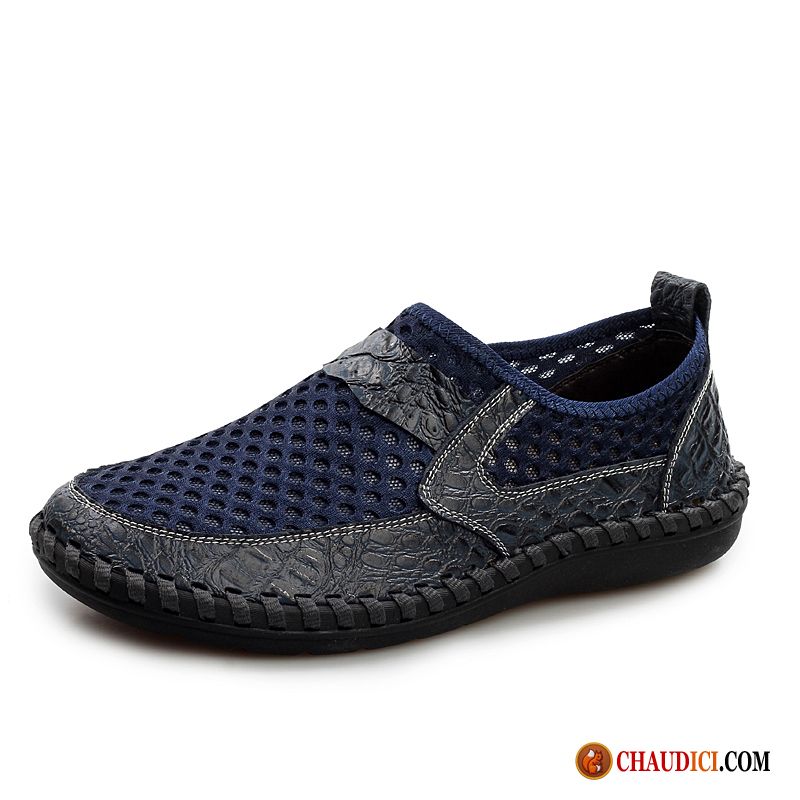 Mocassin En Daim Pour Homme Printemps Slip-on Conduire Net Respirant Pas Cher