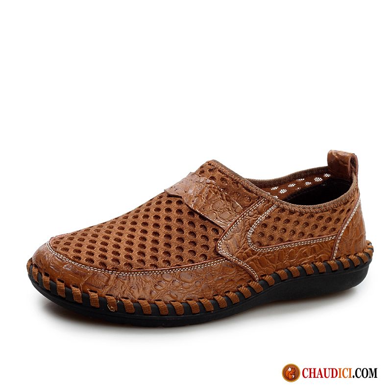 Mocassin En Daim Pour Homme Printemps Slip-on Conduire Net Respirant Pas Cher