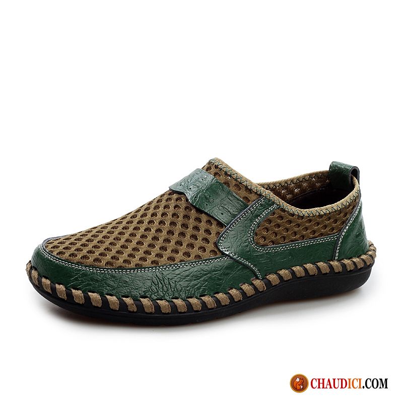 Mocassin En Daim Pour Homme Printemps Slip-on Conduire Net Respirant Pas Cher