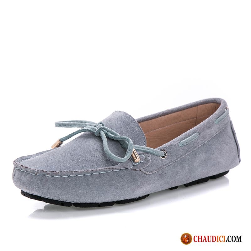 Mocassin Femme Bleu Marine Blanc Printemps Flats Cuir Véritable Été Enceintes Soldes