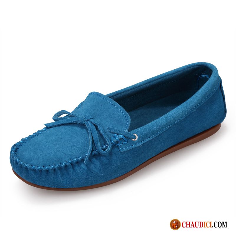 Mocassin Femme Cuir Souple Saumon Femme Grande Taille Flâneurs Printemps Cuir Véritable