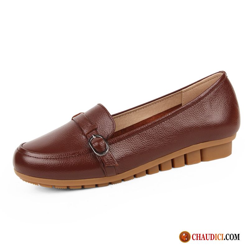 Mocassin Femme Mode Derbies Cuir Véritable Plates Femme L'automne