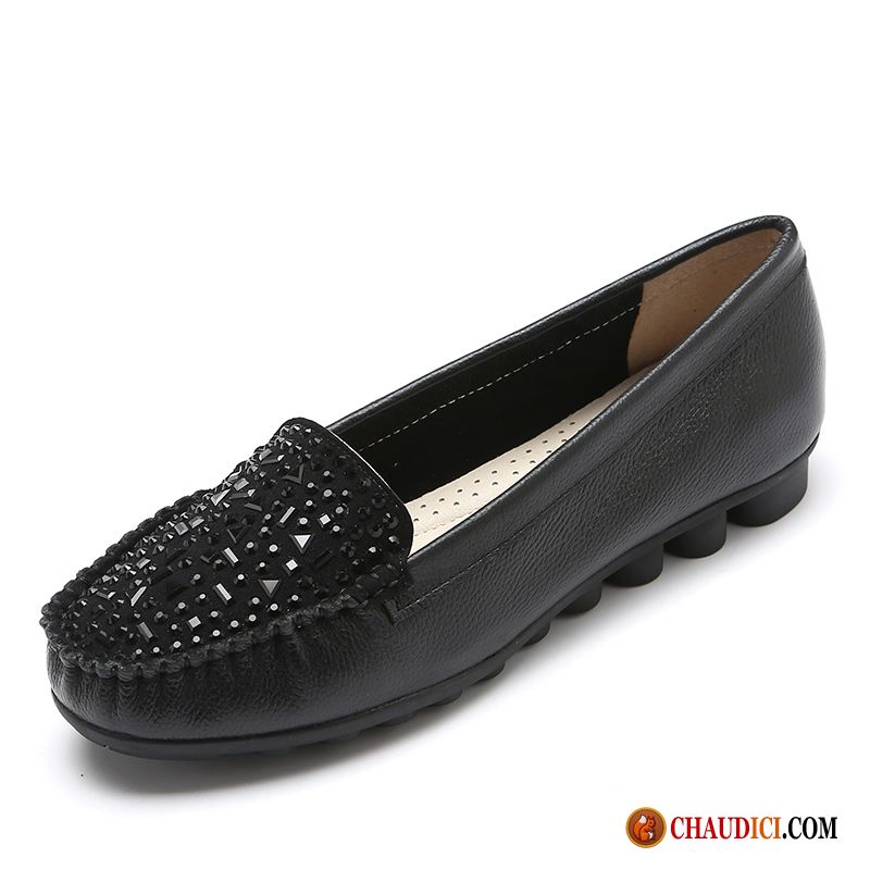 Mocassin Femme Noir Semelle Doux Noir Slip-on Derbies Femme En Vente