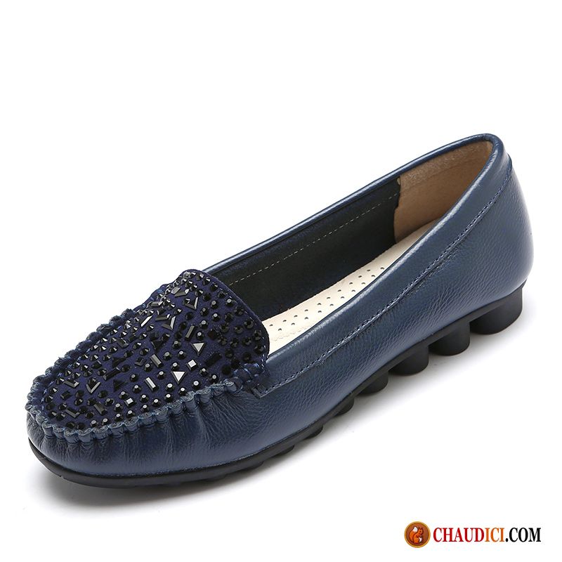 Mocassin Femme Noir Semelle Doux Noir Slip-on Derbies Femme En Vente